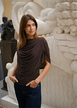 Cottuna drapy mesh top Brun Neo Noir 